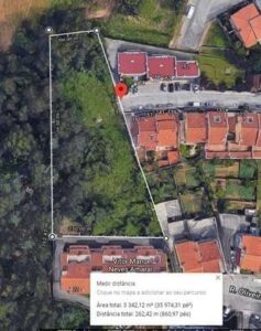Vista aérea do terreno para construção em Gondomar